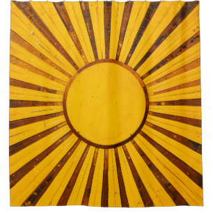 Golden Sunburst Shower Curtain