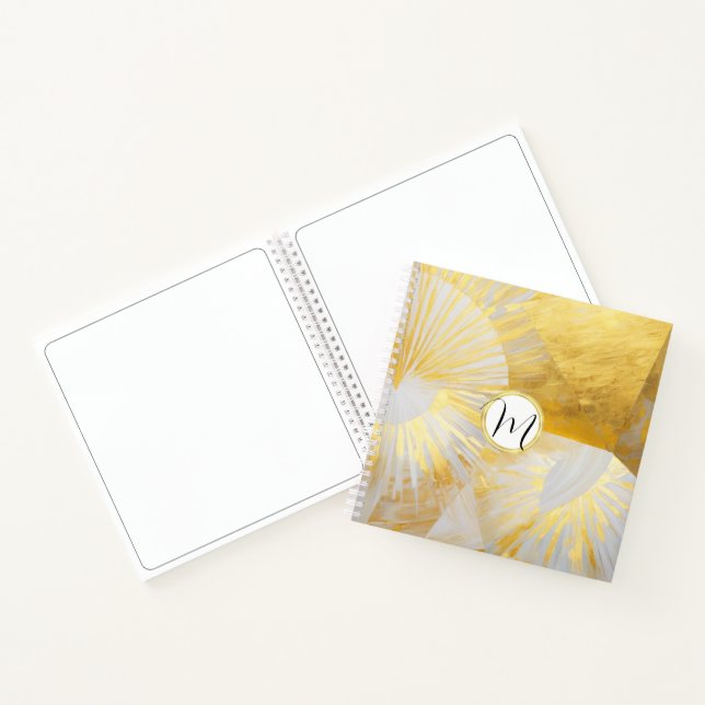 Golden Sunbursts in Silver Dawn Notebook (Inside)