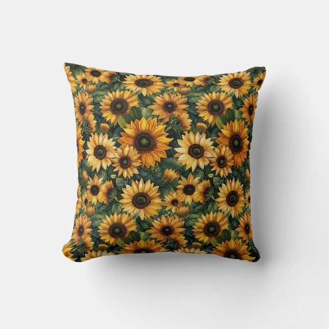 Golden Sunflower Bliss Cushion (Front)