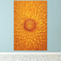 Golden Sunflower Bloom Textured Abstract Wall Art