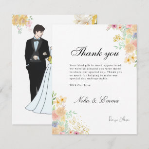 Golden Sunflower butterfly Meadow Wedding Card