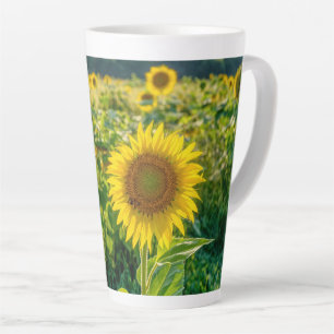 Golden Sunflower Field Latte Mug