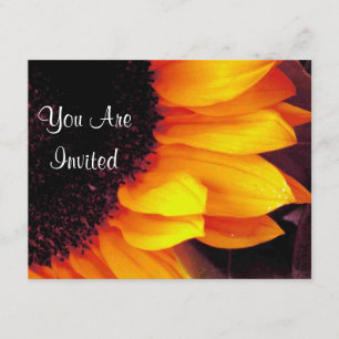 Golden Sunflower Floral Flower You Are Invited Invitation