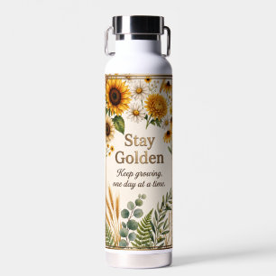 Golden Sunflower Harvest Water Bottle