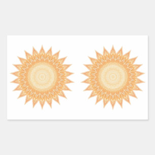 "Golden Sunflower Mandala – Light Within You" Rectangular Sticker