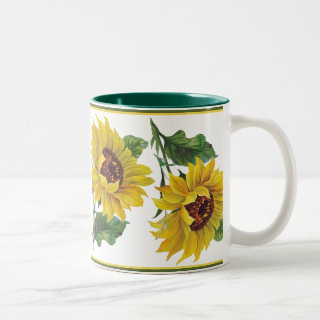 Golden Sunflower Two-Tone Coffee Mug (Right)