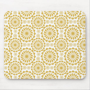 Golden sunflowers pattern mouse pad