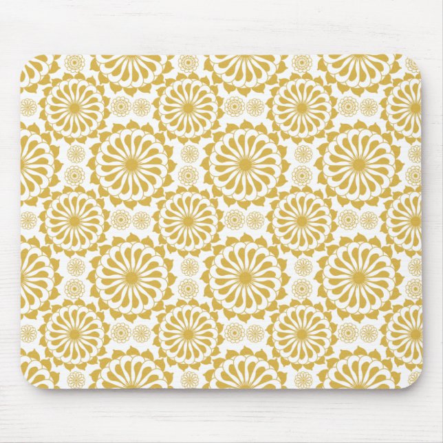 Golden sunflowers pattern mouse pad (Front)