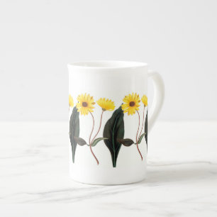 Golden Sunflowrs Botanical Bone China Mug
