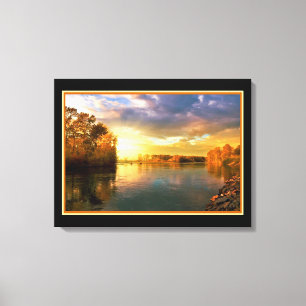 Golden Sunny River Canvas Print