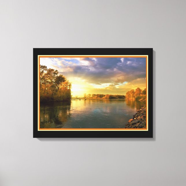 Golden Sunny River Canvas Print (Front)