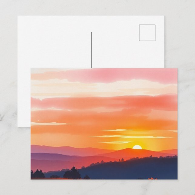 Golden Sunrise and Sunset Postcard (Front/Back)