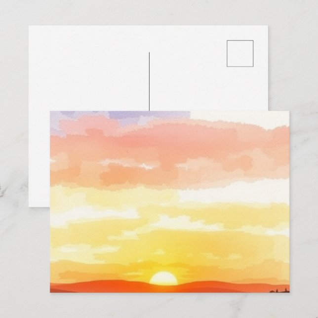 Golden Sunrise and Sunset Postcard (Front/Back)