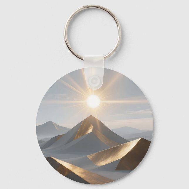 Golden Sunrise Desert Peaks Key Ring (Front)