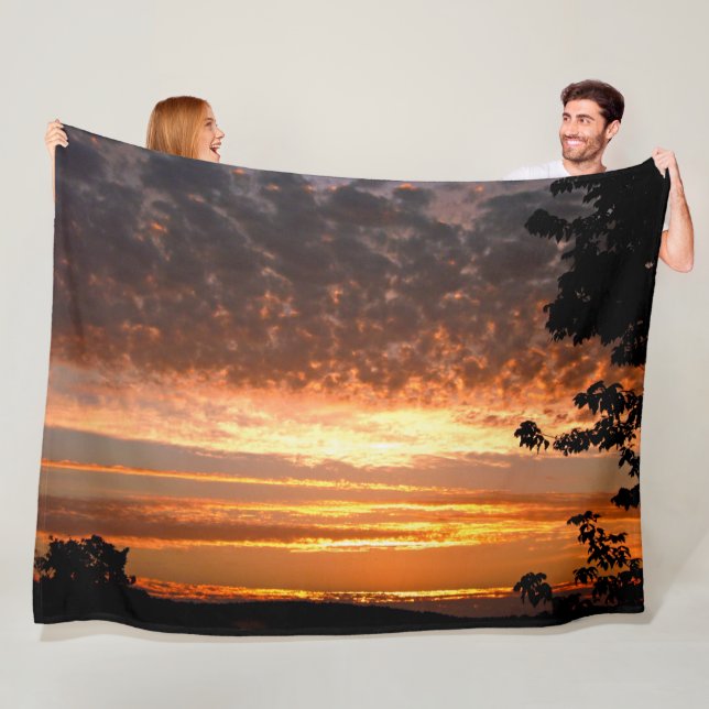 Golden Sunrise Fleece Blanket (In Situ)