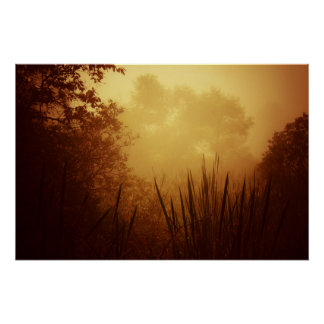 Golden Sunrise Landscape Poster