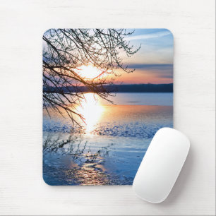Golden Sunrise Over Lake Mouse Pad