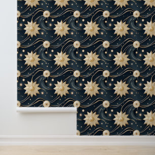 Golden Suns and Celestial Waves Wallpaper