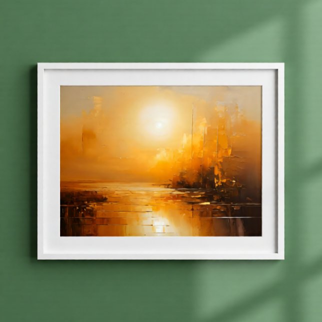Golden Sunset Abstract Landscape Wall Art (Creator Uploaded)