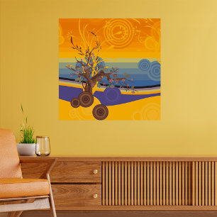 Golden Sunset Art Poster