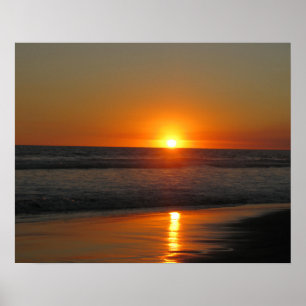 Golden Sunset at El Zonte Beach Poster
