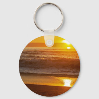 Golden Sunset at Horsfall Beach Key Ring