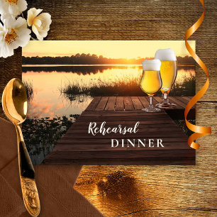 Golden Sunset Beer Rehearsal Dinner Invitation