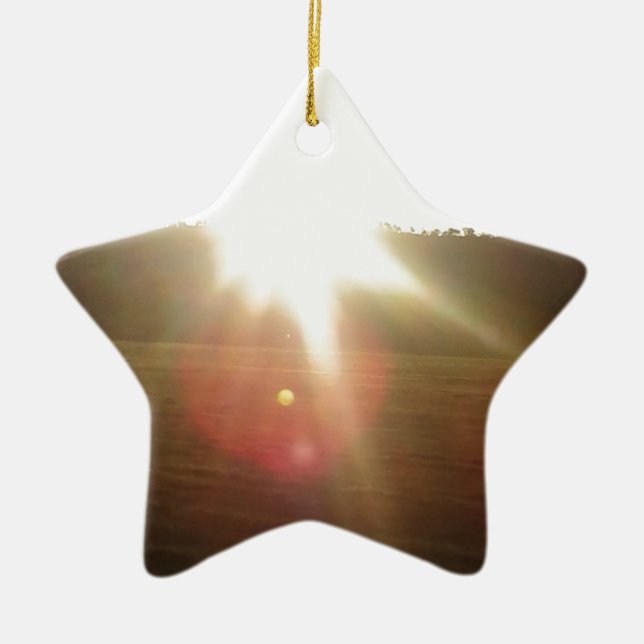 Golden Sunset Ceramic Tree Decoration (Front)