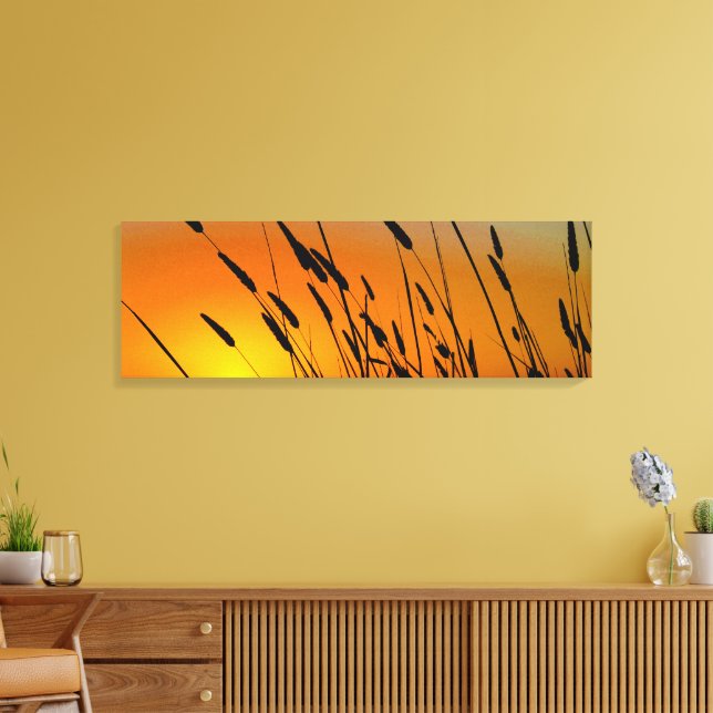 Golden Sunset Grains Landscape Canvas Print (Insitu(LivingRoom))