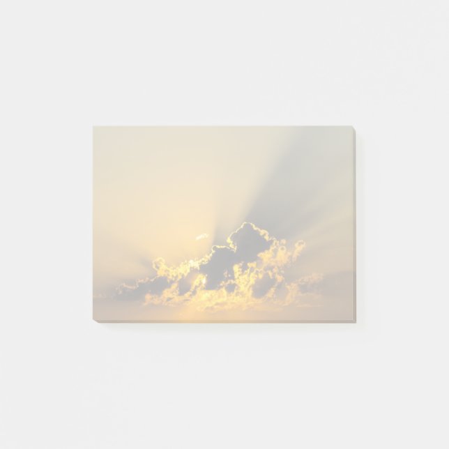 Golden Sunset Illuminating a Cloud Post-it Notes (Front)