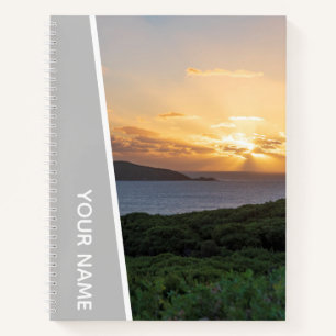 Golden Sunset Landscape Photo Australia, Silver Notebook