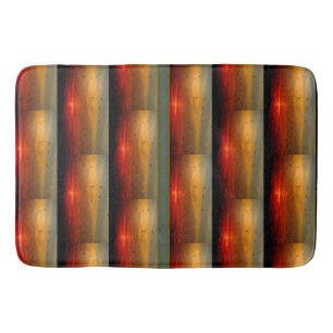 Golden Sunset Landscape Stripe Birds Blue Yellow Bath Mat