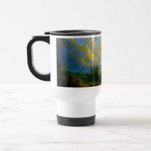 Golden Sunset Landscape Travel Mug