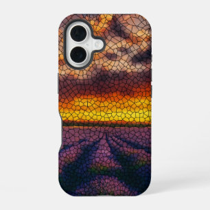 Golden Sunset Lavender Field iPhone / iPad case