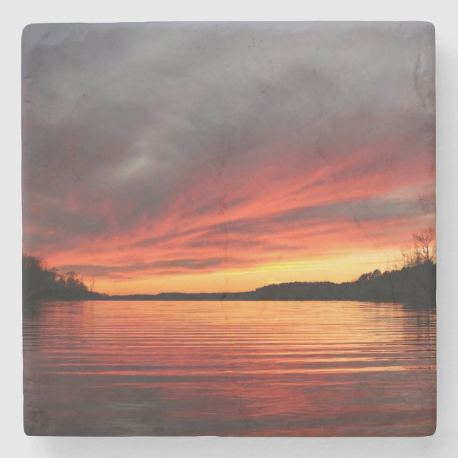 Golden Sunset Marble Coaster (Front)