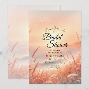 Golden Sunset Meadow Beach Bridal Shower Invitation