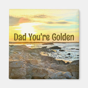 Golden Sunset Ocean Photo Nature photography Dad Magnet