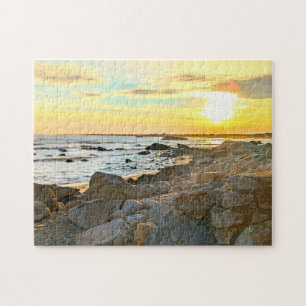 Golden Sunset Ocean Photo Nature photography Jigsaw Puzzle
