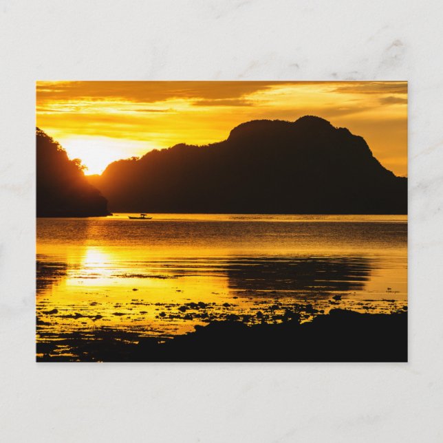 Golden Sunset Over Bay Postcard (Front)