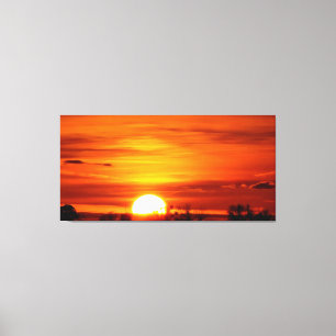 Golden Sunset Over countryscape Canvas Print