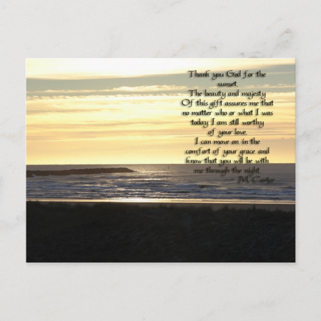 Golden Sunset Prayer Postcard (Front)