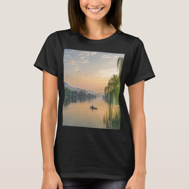 Golden Sunset River Journey T-Shirt (Front)