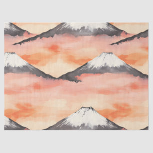 Golden Sunset Snow Mountain Watercolor Landscape Tissue Paper