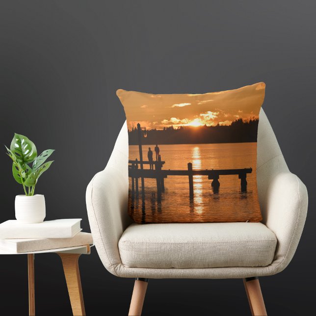 Golden Sunset Throw Pillow (Creator Uploaded)
