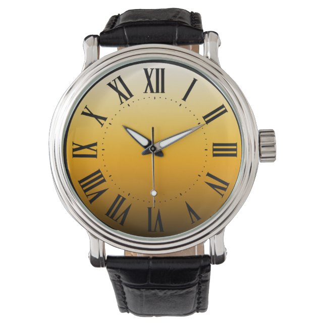 Golden sunset wall clock watch (Front)