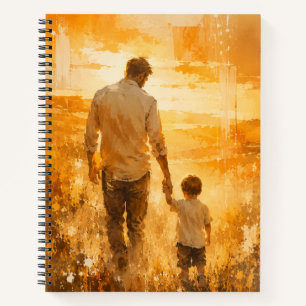 Golden Sunset Watercolor Canvas Wall Art Notebook