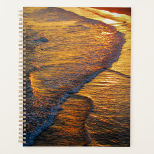Golden Sunset Waves on the Beach Coastal Photo Planner