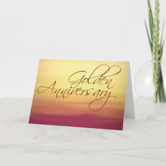 Golden Sunset Wedding Anniversay Card