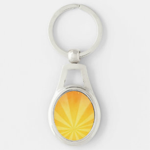 Golden Sunshine Rays – Bright Orange Sunbur Key Ring