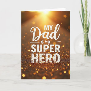 Golden Super Hero Dad Card